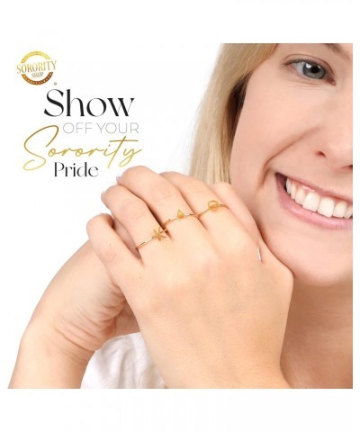 Delta Delta Delta Stacking Ring Set - Adjustable Rings with 18k Gold Plating $10.12 Rings