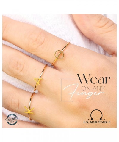 Delta Delta Delta Stacking Ring Set - Adjustable Rings with 18k Gold Plating $10.12 Rings