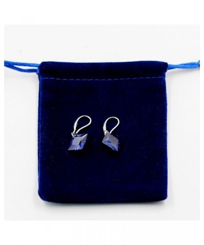 Platinum Plated Cushion Cut Square Cubic Zirconia Dangle Drop Earrings Party Jewelry for Women WE030 PurpleBlue $7.94 Earrings