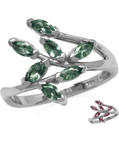 Gemstones 925 Sterling Silver Leaf Inspired Bypass Ring Jewelry for Women created color change alexandrite $21.94 Rings