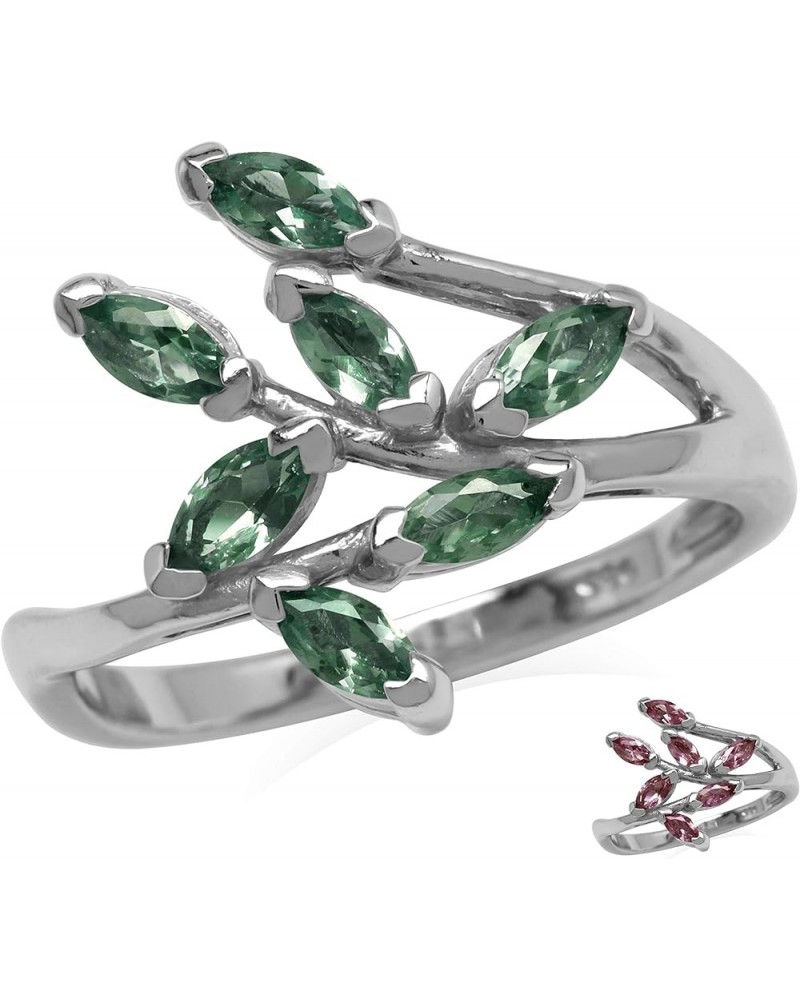 Gemstones 925 Sterling Silver Leaf Inspired Bypass Ring Jewelry for Women created color change alexandrite $21.94 Rings