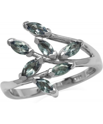 Gemstones 925 Sterling Silver Leaf Inspired Bypass Ring Jewelry for Women created color change alexandrite $21.94 Rings