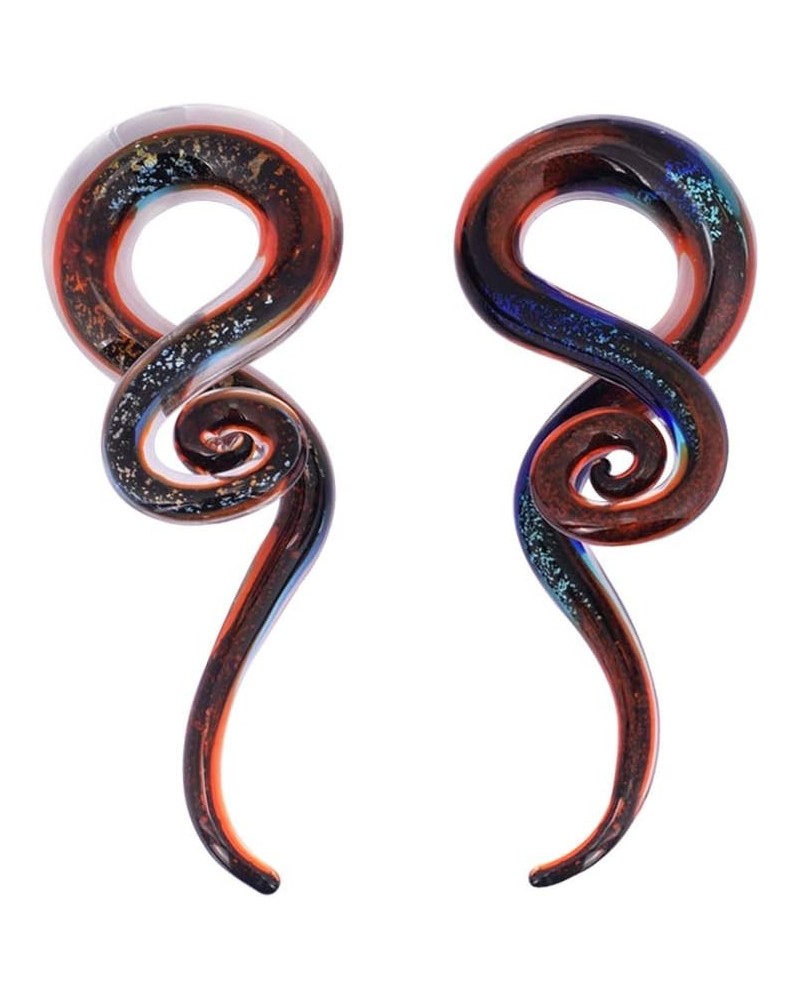 2 PC Glass Ear Tapers Plugs 4G-14mm Teardrop Spiral Gauges Piercing Jewerlry Set 4G (5mm), Red $9.87 Body Jewelry