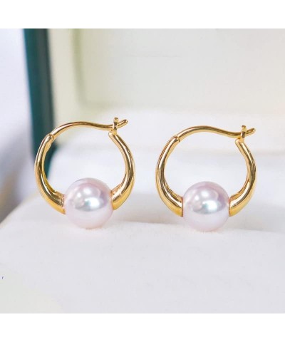 Chunky Gold Hoop Earrings Huggie Earrings Pearl Chunky Hoop Earrings Gold $20.64 Earrings