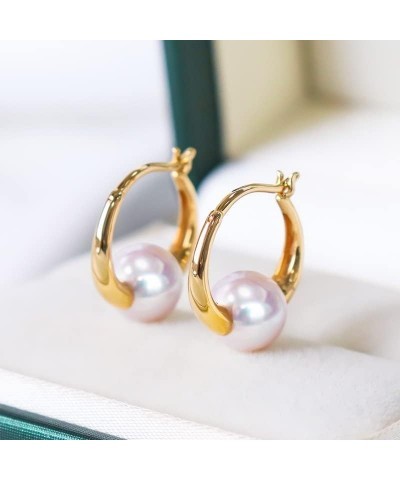 Chunky Gold Hoop Earrings Huggie Earrings Pearl Chunky Hoop Earrings Gold $20.64 Earrings