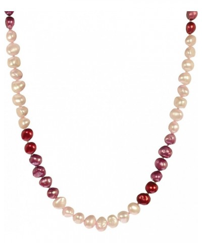 Dyed Block Baroque Freshwater Cultured Pearl Endless Necklaces 6-7 mm, 48 Rose $18.31 Necklaces