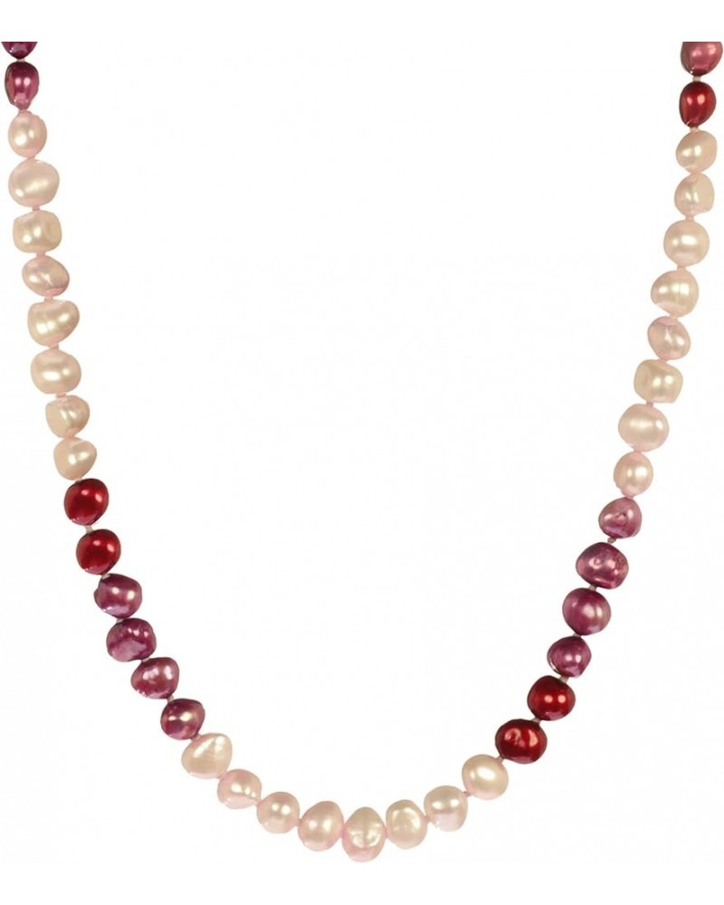 Dyed Block Baroque Freshwater Cultured Pearl Endless Necklaces 6-7 mm, 48 Rose $18.31 Necklaces