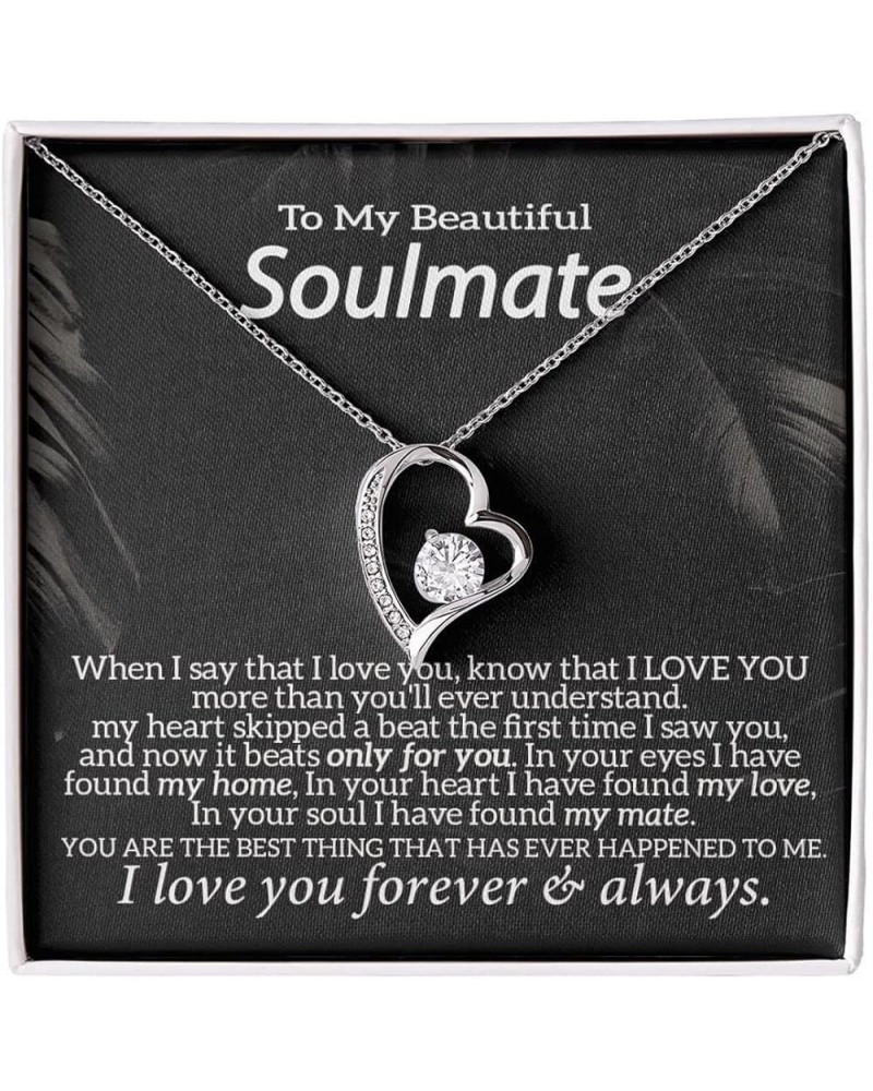 To My Wife Necklace From Husband, To My Soulmate Necklace For Women, Romantic Gifts For Wife, Anniversary Present For My Best...