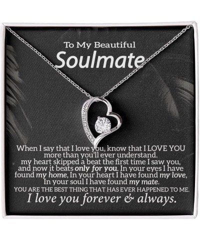 To My Wife Necklace From Husband, To My Soulmate Necklace For Women, Romantic Gifts For Wife, Anniversary Present For My Best...