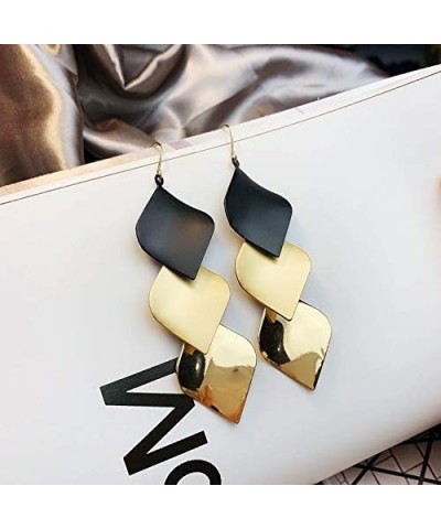 Long Square Dangle Drop Earrings Lightweight Fashion Geometric Earrings Square Gold Statement Dangle Earrings Minimalist Poli...