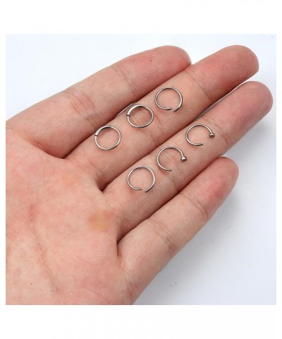 6Pcs G23 Titanium 20G Nose Rings Hoop Studs for Women Men L Shaped Screw Nose Studs Cartilage Earrings Nostril Piercing Jewel...