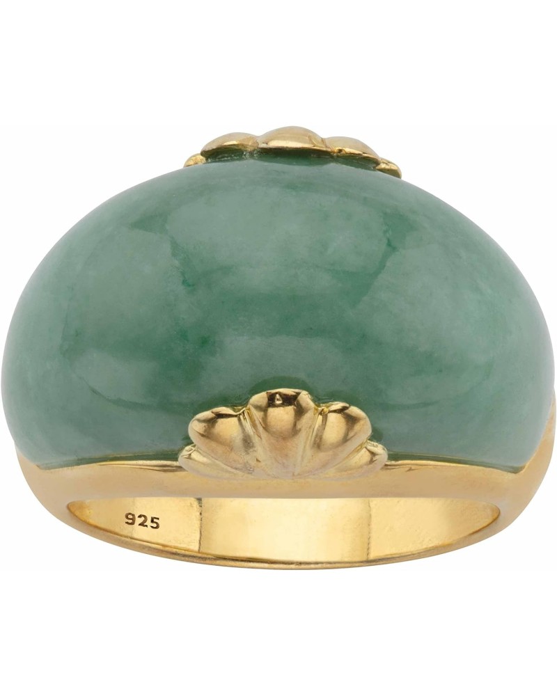 PalmBeach Yellow Gold-plated Sterling Silver Genuine Green Jade Ring Sizes 6-10 $31.84 Rings