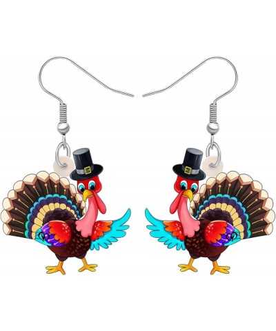 Acrylic Fall Thanksgiving Gifts Cute Turkey Earrings Dangle Pumpkin Jewelry Farm Animals Accessories for Women Girls Pumpkin ...