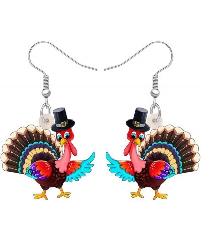 Acrylic Fall Thanksgiving Gifts Cute Turkey Earrings Dangle Pumpkin Jewelry Farm Animals Accessories for Women Girls Pumpkin ...