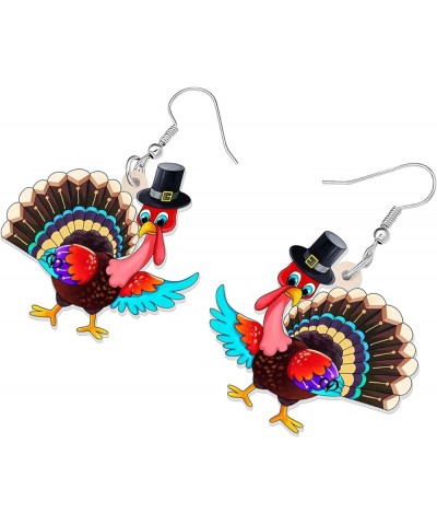 Acrylic Fall Thanksgiving Gifts Cute Turkey Earrings Dangle Pumpkin Jewelry Farm Animals Accessories for Women Girls Pumpkin ...