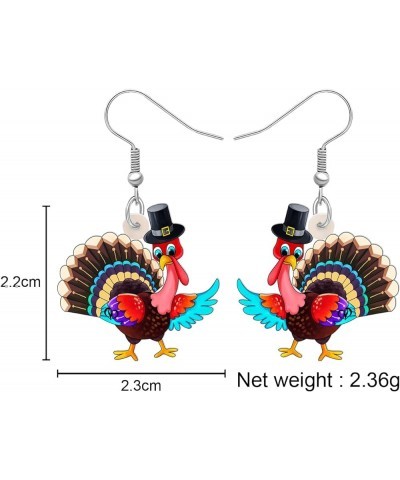 Acrylic Fall Thanksgiving Gifts Cute Turkey Earrings Dangle Pumpkin Jewelry Farm Animals Accessories for Women Girls Pumpkin ...