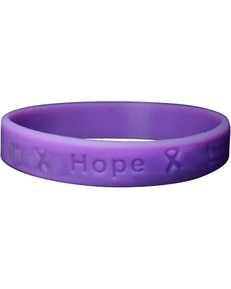 Purple Ribbon Wholesale Pack Silicone Bracelets/Wristbands for Alzheimer's, Domestic Violence, Epilepsy, Pancreatic Cancer, L...