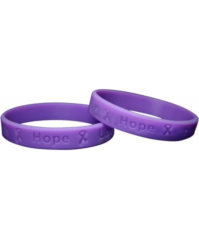 Purple Ribbon Wholesale Pack Silicone Bracelets/Wristbands for Alzheimer's, Domestic Violence, Epilepsy, Pancreatic Cancer, L...