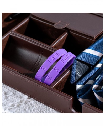 Purple Ribbon Wholesale Pack Silicone Bracelets/Wristbands for Alzheimer's, Domestic Violence, Epilepsy, Pancreatic Cancer, L...