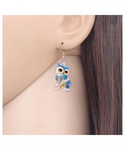 Cute Acrylic Owl Earrings Dangle Cartoon Owl Jewelry for Women Girls Owl Lovers Gifts Halloween Skeleton Owl $7.14 Earrings