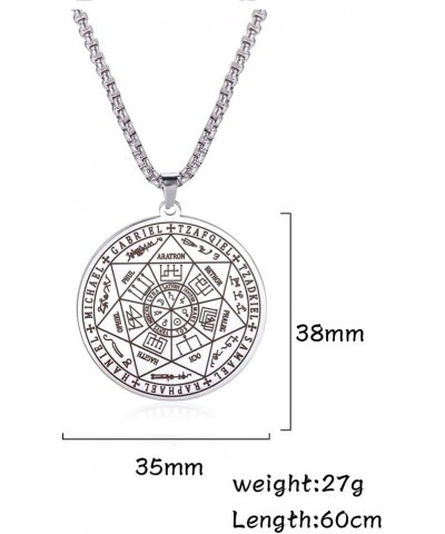 Stainless Steel Seal of The 7 Archangels Pendant Necklace Saint Michael Necklace Spiritual Talisman Amulet Witch Pagan Jewelr...