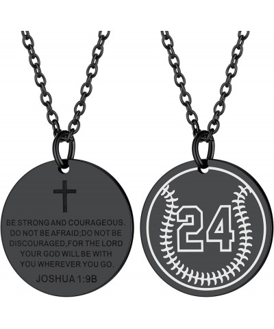 Personalized Baseball/Basketball/Volleyball/Soccer/Rugby Athletes Jersey Number 0-99 Cross Pendant Necklace for Men Women, St...