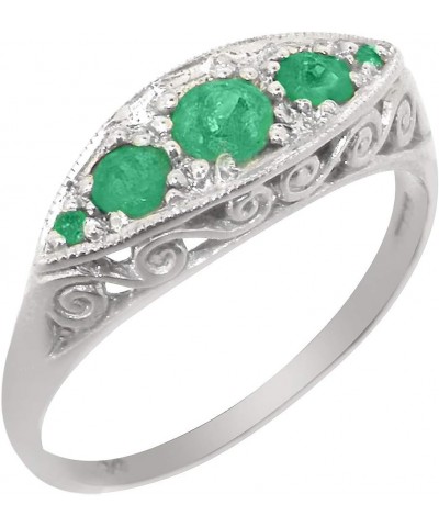 925 Sterling Silver Natural Emerald Womens Band Ring - Sizes 5 to 12 Available $43.68 Others