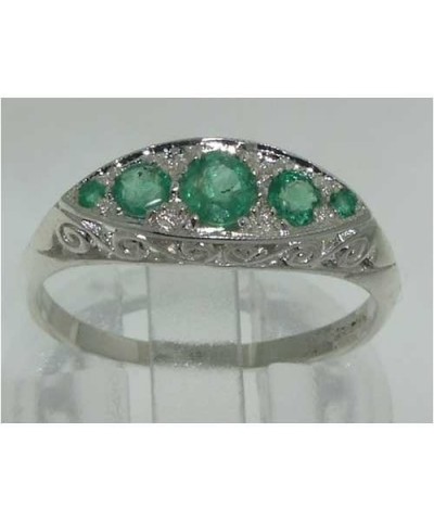 925 Sterling Silver Natural Emerald Womens Band Ring - Sizes 5 to 12 Available $43.68 Others