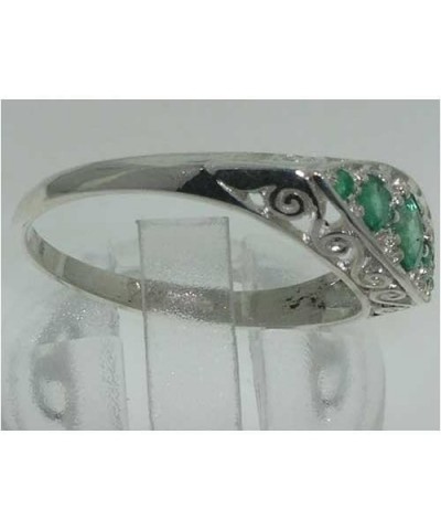 925 Sterling Silver Natural Emerald Womens Band Ring - Sizes 5 to 12 Available $43.68 Others