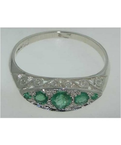 925 Sterling Silver Natural Emerald Womens Band Ring - Sizes 5 to 12 Available $43.68 Others