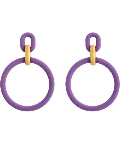 Acrylic Rectangle Earrings, Fashion Acrylic Square/Oval/Hoop Statement Drop Earrings for Women girls Purple Hoop $6.35 Earrings