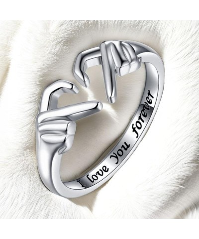 Heart Claddagh Rings for Women Teen Girls,Adjustable Hand Heart Irish Claddagh Couple Ring Friendship Promise Heart Jewelry V...