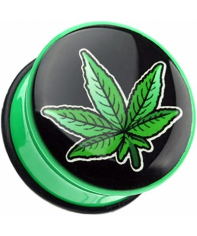 Cannibis Weed Single Flared WildKlass Ear Gauge Plug (Sold as Pairs) 1/2" (12.5mm) $12.38 Body Jewelry