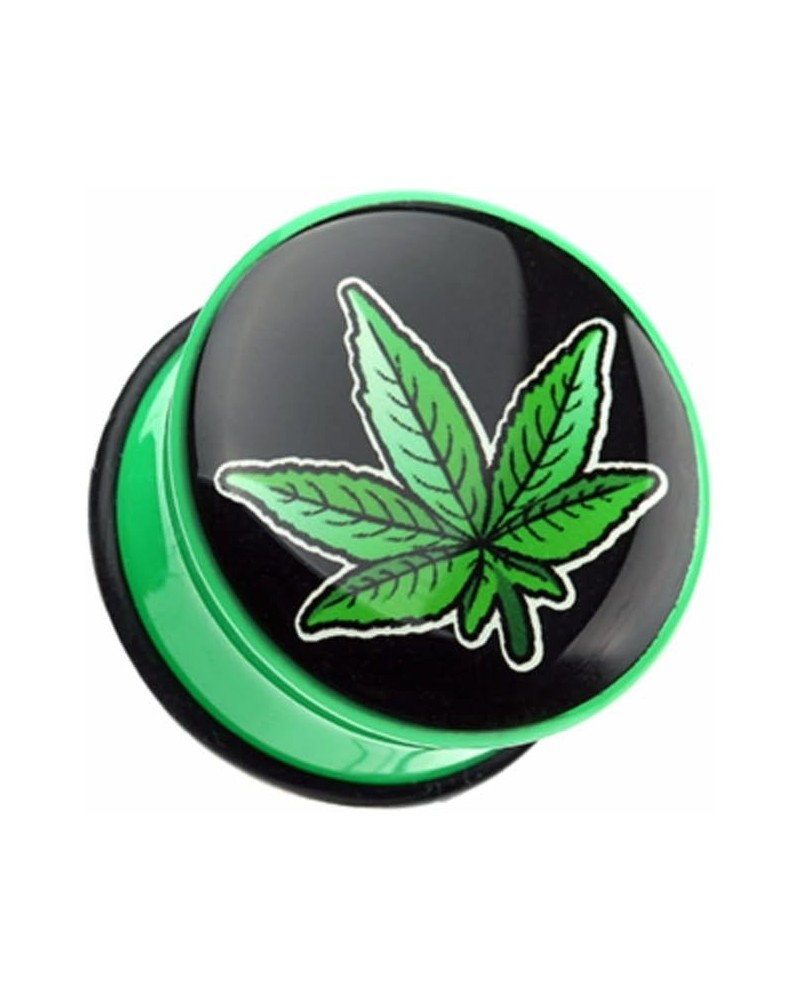 Cannibis Weed Single Flared WildKlass Ear Gauge Plug (Sold as Pairs) 1/2" (12.5mm) $12.38 Body Jewelry