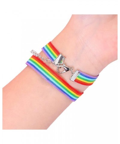 SuoFrun 2Pcs Rainbow LGBT Choker Necklace for Women Girl LGBTQ Rainbow Bracelets Wristband Gay Lesbian Pride Short Clavicle C...