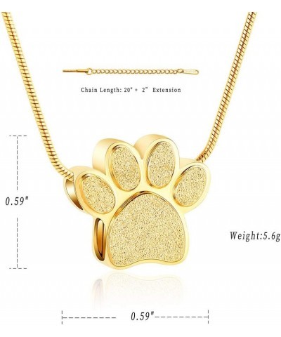 Dog Paw Shaped Cremation Jewelry for Ashes Cute Urn Necklaces for Dog Cat Stainless Steel Keepsake Pendant Ashes Locket for W...