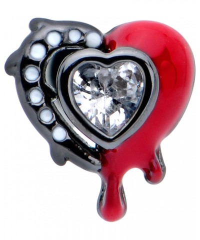 16G 316L Stainless Steel Black Clear Accent Bleeding Heart Labret Monroe Lip Ring Tragus 8mm $10.55 Body Jewelry