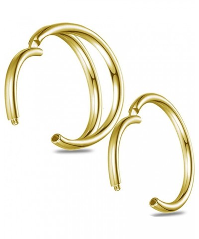 Nose Ring Hoop Double Nose Ring Clicker Septum Ring Jewelry Surgical Steel Nose Hoop Piercing 18g Gold 10mm $8.39 Others