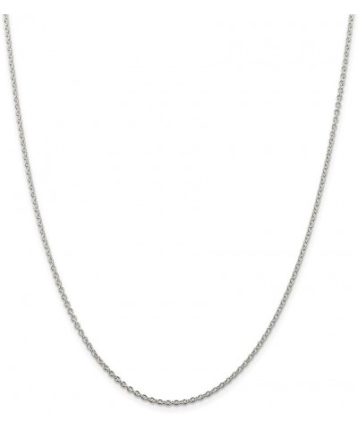 2mm Rhodium Plated Sterling Silver Solid Cable Chain Necklace 22.0 Inches $33.91 Necklaces