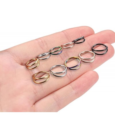 Nose Ring Hoop Double Nose Ring Clicker Septum Ring Jewelry Surgical Steel Nose Hoop Piercing 18g Gold 10mm $8.39 Others