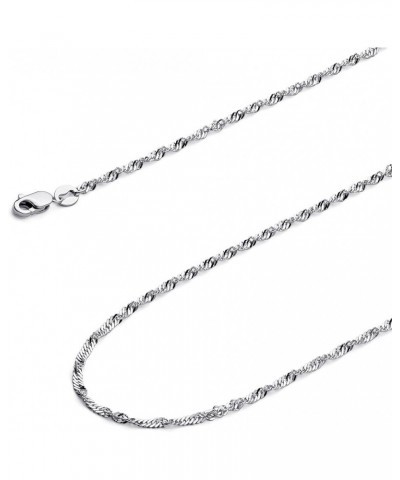 14K Solid Gold Singapore Chains (Select Options) 24 Inches White Gold $54.90 Necklaces