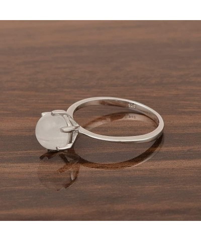 925 Sterling Silver Wedding Engagement Rings Choice Gemstone Round Cut 7mm Anniversary Ring for Women Moonstone $19.73 Rings