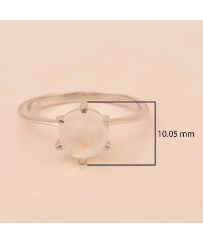 925 Sterling Silver Wedding Engagement Rings Choice Gemstone Round Cut 7mm Anniversary Ring for Women Moonstone $19.73 Rings