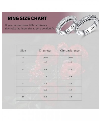 S925 Sterling Silver Spinner Ring for Anxiety, Promise Inspirational Ring Fidget Anxiety Worry Relieving Boredom ADHD Autism ...