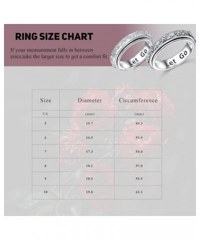 S925 Sterling Silver Spinner Ring for Anxiety, Promise Inspirational Ring Fidget Anxiety Worry Relieving Boredom ADHD Autism ...