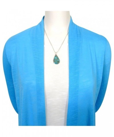 Turquoise Necklace Pendant & Earrings Set Genuine Turquoise 20" Necklace Teal/Matrix Turquoise $39.22 Necklaces