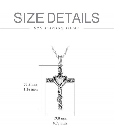 Cross Necklace for Women Girls 925 Sterling Silver Cross Birthstone Necklace Religious Necklace Jewelry Gifts for Women Teen ...