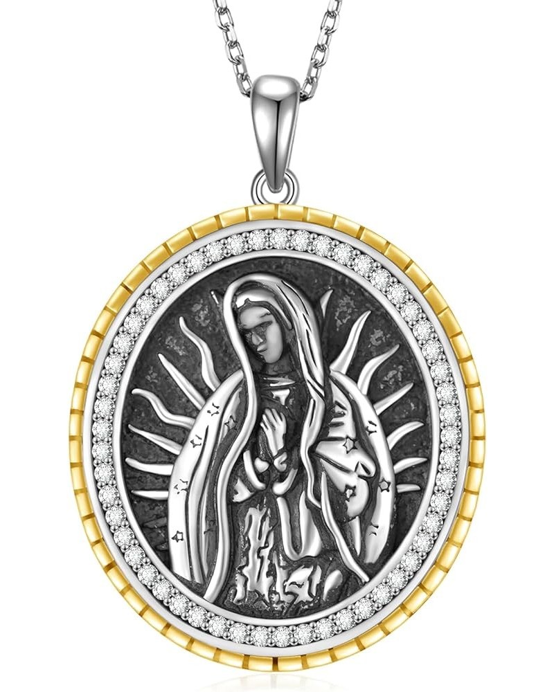 St Michael/St Gerard/Virgen de Guadalupe Necklace Sterling Silver Religious Necklace Religious Jewelry for Women Men Virgen d...