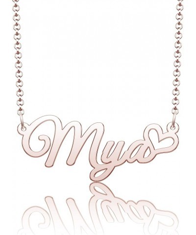 Personalized Name Necklace Heart Symbol Copper Jewelry for Girls Name Necklace for Women Gold Name Necklace Mya-Rose Gold $10...