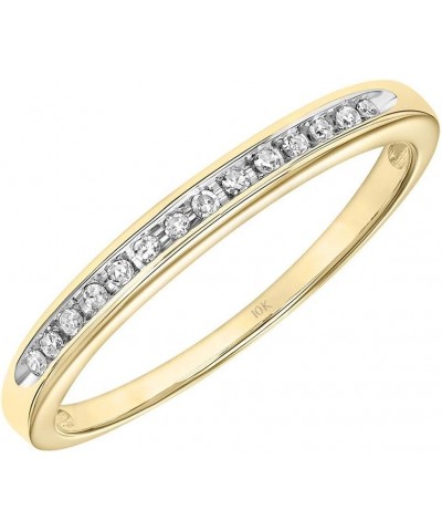 10K Yellow Gold 1/20 Cttw Conflict Free Diamond Channel-Set Wedding or Anniversary Band (I-J Color, I2-I3 Clarity) 10K Yellow...